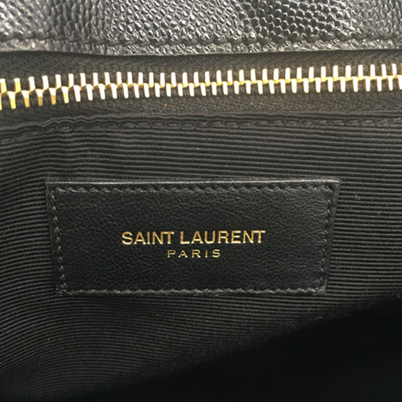Pre-Loved Saint Laurent Quilted Grain de Poudre Monogram Tote - Picture 6 of 12